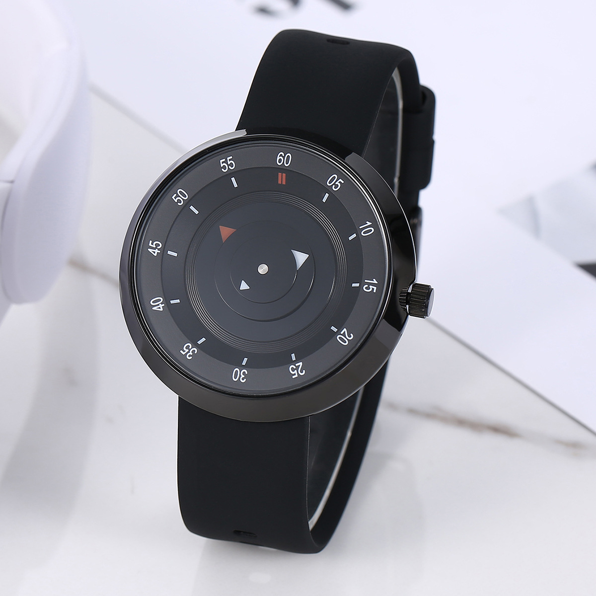 New Second Dial Quartz Waterproof New Concept Simple Design Without Pointer Watch